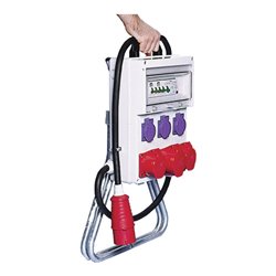 Standstromverteiler IP44 mit robustem galvanisch verzinktem Stahlrohrgestell