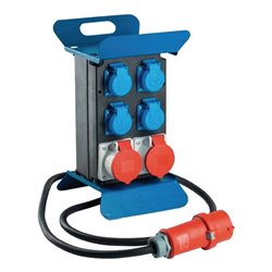 Standstromverteiler CEE 16 A,5-polig 2xCEE 16 A,4x230V, m. FI