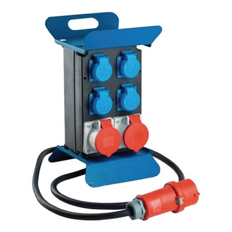 Standstromverteiler CEE 16 A,5-polig 2xCEE 16 A,4x230V, m. FI