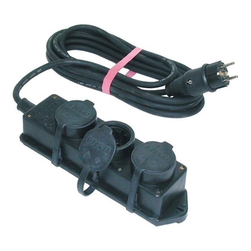 Vollgummiverteiler Stecker 230 V,16 A 3x230V