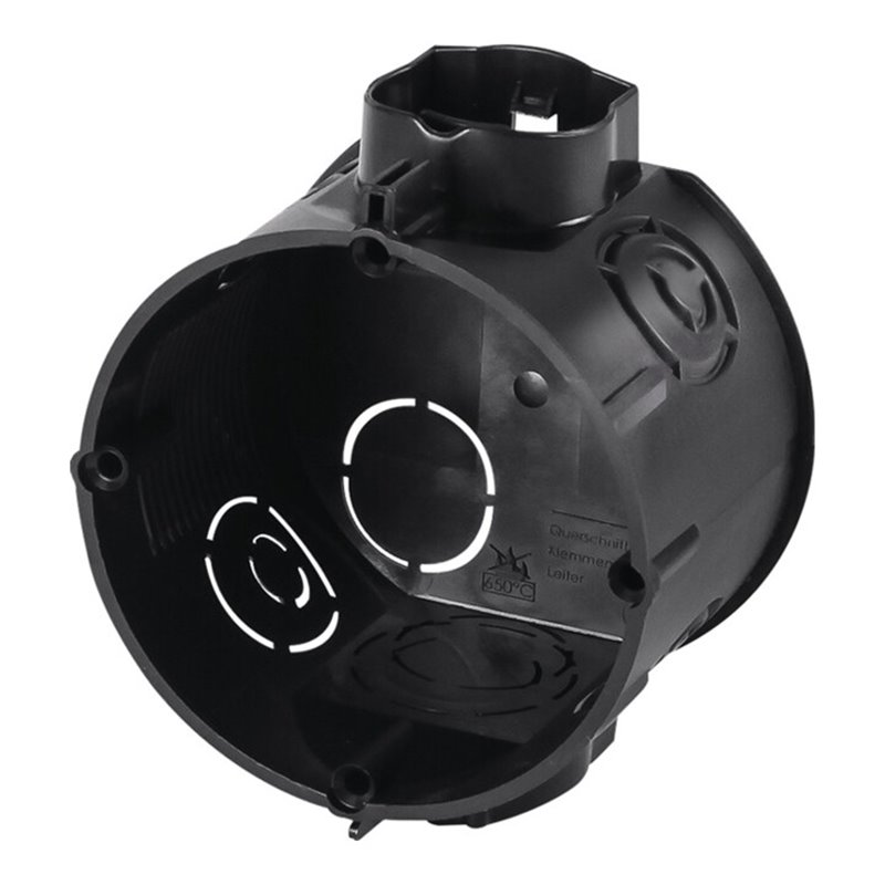 Unterputzschalterdose T.61mm D.60mm IP20 m.4KT-Tunnelstutzen schwarz