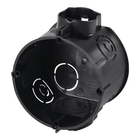 Unterputzschalterdose T.61mm D.60mm IP20 m.4KT-Tunnelstutzen schwarz