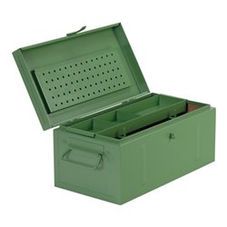 Werkzeugkoffer Stahlblech 910x530x430 mm m.Kleinteileeinsatz grün RAL 6011