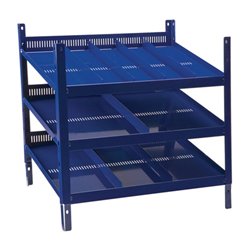 Regalelement LOGS 20 H520xB540xT390mm blau RAL 5022 m.Rasterstanzung 3 Fbd.LOGS