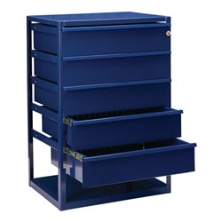 Thekenschrank LOGS 190 H795xB540xT390mm 5 Schubl.Fbd.blau RAL 5022 LOGS