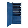 Schrank m.Tür LOGS 145 H1550xB540xT390mm 8 Schubl.5 Fbd.blau RAL LOGS