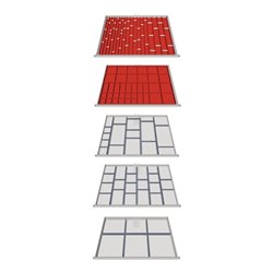 Schubladenunterteilungsmaterial Front-H.50-200mm 151-tlg.