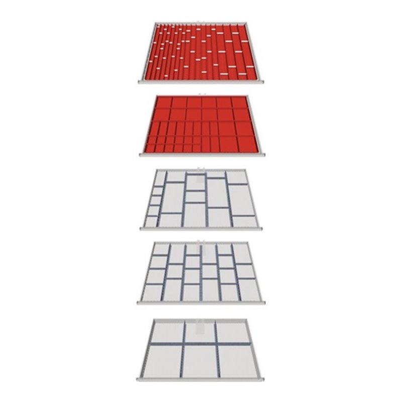 Schubladenunterteilungsmaterial Front-H.50-200mm 151-tlg.