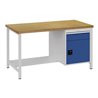Werkbank lichtgrau signalblau B1500xH859xT750mm Buche Multipl. 40mm 1Schubl.1Tür