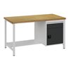 Werkbank lichtgrau grau B1500xH859xT750mm Buche Multiplex 40mm 1 Schubl.1 Tür