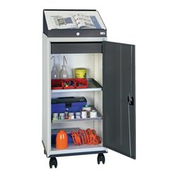 Werkzeugschrankset m.Pultaufsatz H1310xB500xT500mm lichtgrau/anthrazitgrau