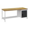 Werkbank lichtgrau grau B2000xH859xT750mm Buche Multiplex 40mm 1 Schubl.1 Tür