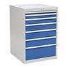 Schubladenschrank H1019xB705xT736mm lichtgrau/signalblau 7 Schubl.Vollauszug