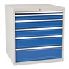 Schubladenschrank H1019xB1005xT736mm lichtgrau/signalblau 6 Schubl.Vollauszug