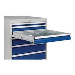 Schubladenschrank H1019xB1005xT736mm lichtgrau/signalblau 6 Schubl.Vollauszug