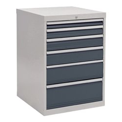 Schubladenschrank H1019xB705xT736mm lichtgrau/grau 6 Schubl.Vollauszug
