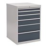 Schubladenschrank H1019xB705xT736mm lichtgrau/grau 6 Schubl.Vollauszug