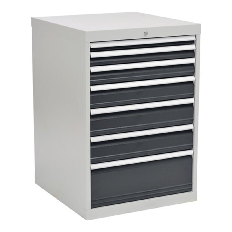 Schubladenschrank H1019xB705xT736mm lichtgrau/grau 7 Schubl.Vollauszug