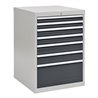 Schubladenschrank H1019xB705xT736mm grau/anthr. 2x75,2x100,2x125,1x300mm Schubl.