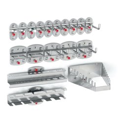 Werkzeughaltersortiment 18-tlg.ku.-besch.f.Lochplatten