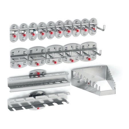 Werkzeughaltersortiment 18-tlg.ku.-besch.f.Lochplatten