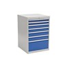 Schubladenschrank H1019xB705xT736mm grau/blau 2x75,2x100,2x125,1x300mm Schubl.