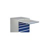 Schubladenschrank H1019xB705xT736mm grau/blau 2x75,2x100,2x125,1x300mm Schubl.