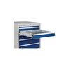 Schubladenschrank H1019xB705xT736mm grau/blau 2x75,2x100,2x125,1x300mm Schubl.
