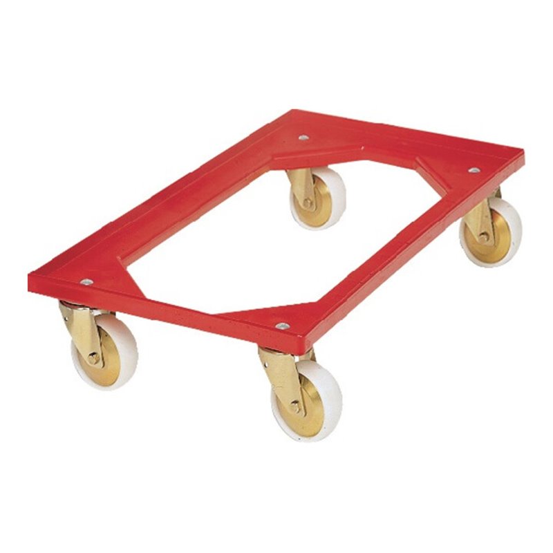 Kistenroller Trgf.250kg Polymer-Bereifung L605xB405mm ABS-Ku.rot