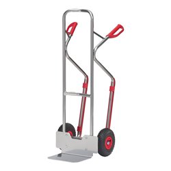 Stapelkarre Alu.m.Kufen H.1300mm Schaufel-Gr.L250xB320mm Trgf.200kg luftbereift