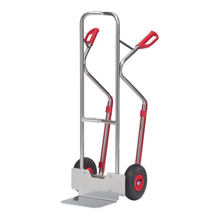 Stapelkarre Alu.m.Kufen H.1300mm Schaufel-Gr.L250xB320mm Trgf.200kg luftbereift