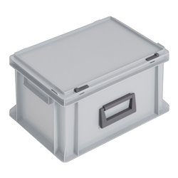 Lockweiler Kunststoffkoffer 20l PP m.1Griff L400xB300xH233mm grau stapelbar