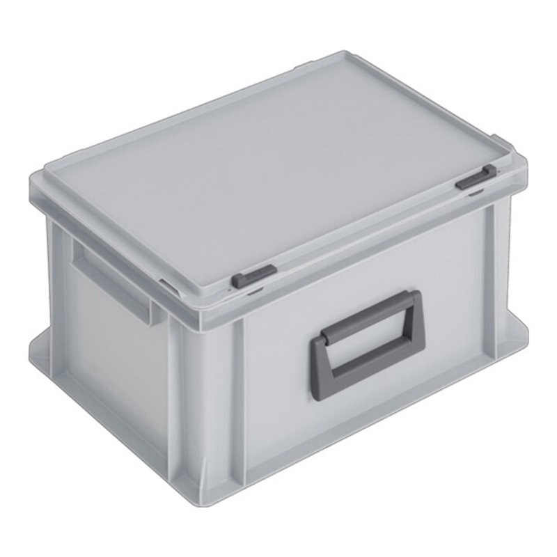 Lockweiler Kunststoffkoffer 20l PP m.1Griff L400xB300xH233mm grau stapelbar