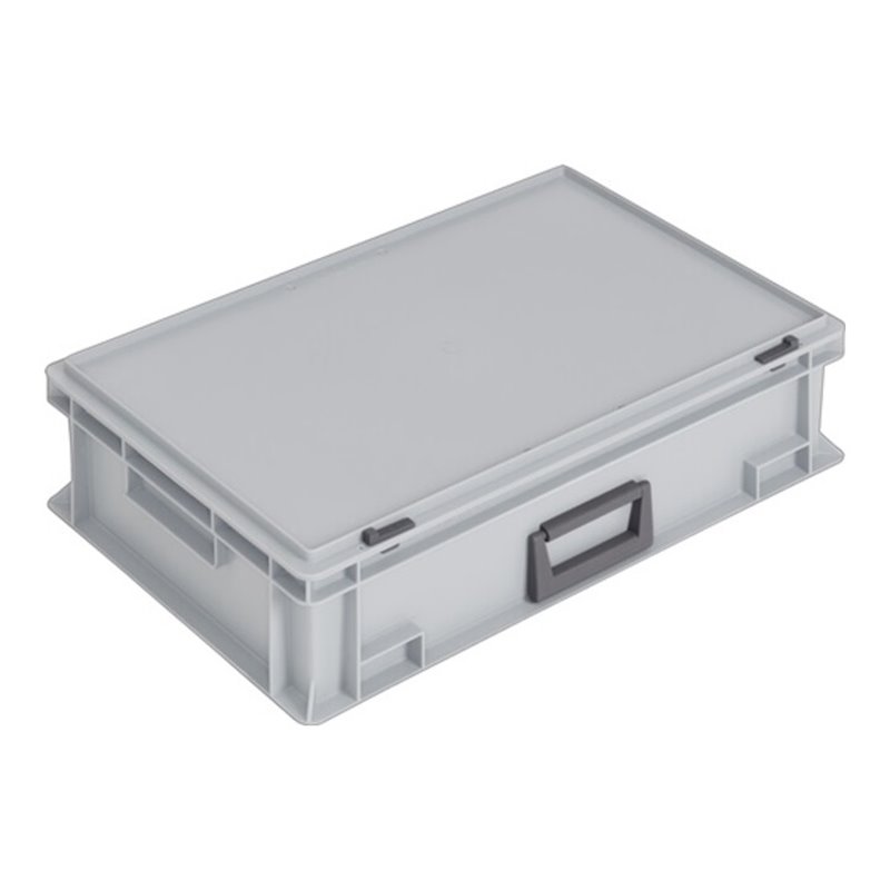 Lockweiler Kunststoffkoffer 33l PP m.1Griff L600xB400xH163mm grau stapelbar