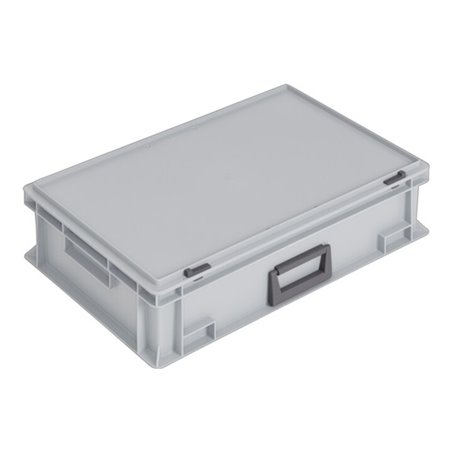 Lockweiler Kunststoffkoffer 33l PP m.1Griff L600xB400xH163mm grau stapelbar