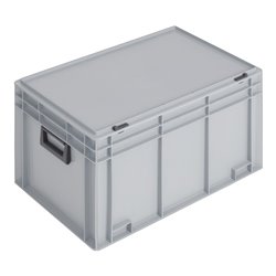 Lockweiler Kunststoffkoffer 70l PP m.2Griffen L600xB400xH353mm grau stapelbar