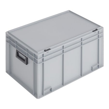 Lockweiler Kunststoffkoffer 70l PP m.2Griffen L600xB400xH353mm grau stapelbar