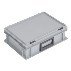 Lockweiler Kunststoffkoffer 10l PP m. 1 Griff L400xB300xH133mm grau stapelbar