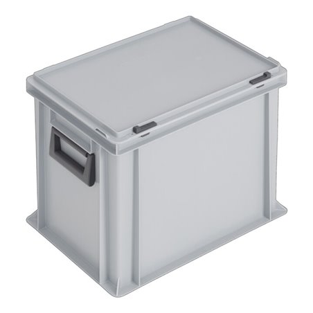 Lockweiler Kunststoffkoffer 31l PP m.2Griffen L400xB300xH333mm grau stapelbar