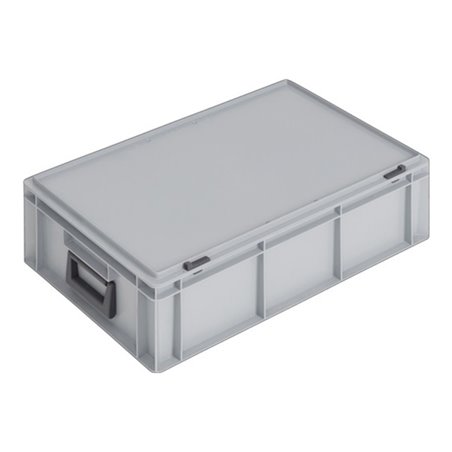 Lockweiler Kunststoffkoffer 34l PP m.2Griffen L600xB400xH183mm grau stapelbar