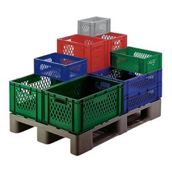 Transportbehälter L600xB400xH320mm blau PP Durchfassgr.Seitenwände durchbrochen