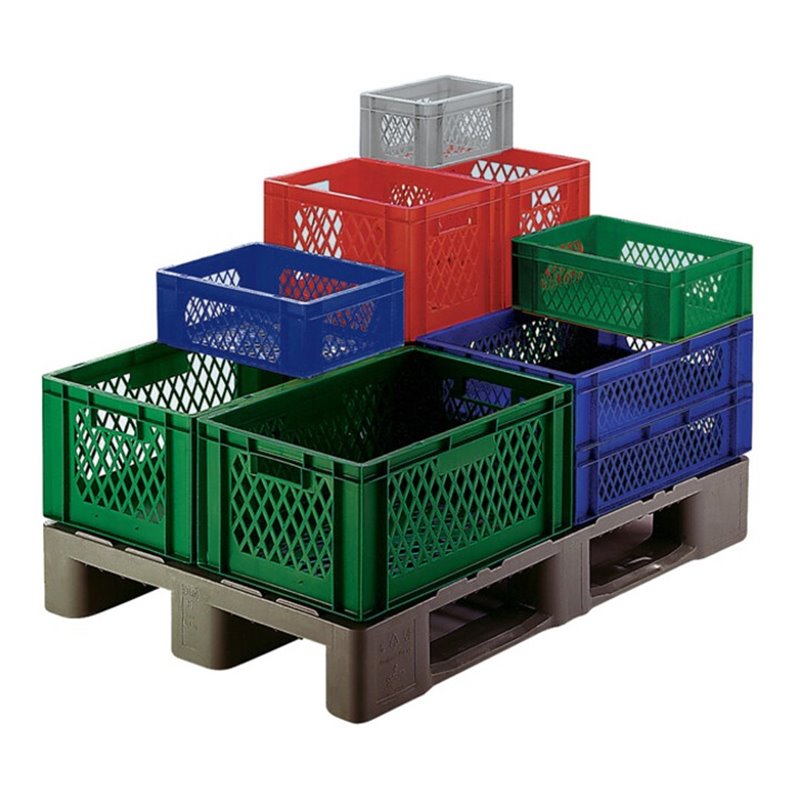 Transportbehälter L600xB400xH320mm blau PP Durchfassgr.Seitenwände durchbrochen