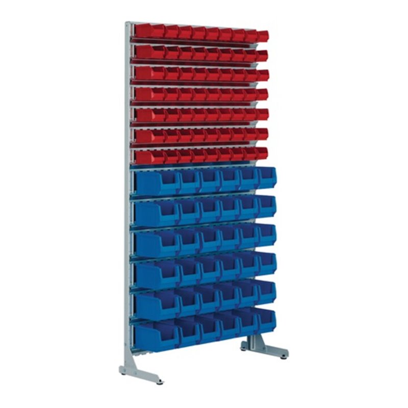 Ständerregal einseitig H2010xB1010xT400mm 63xMK5 rot 36xMK4 blau