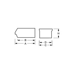 Sichtlagerkasten Gr.1B blau L.462/423xB.306xH.201mm a.PS stapelbar