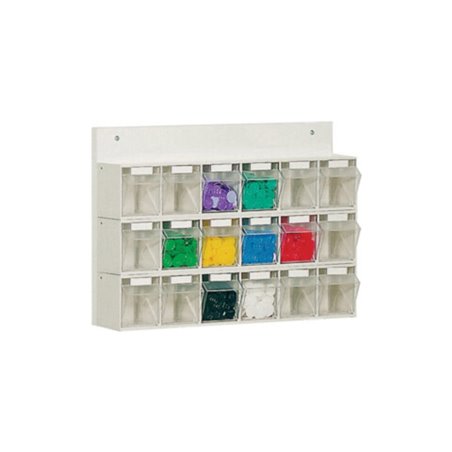 Lockweiler Klarsichtmagazin weiß H410xB600xT108mm 18xGr.B m.Holzrückwand