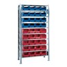 Steck-Grundregal H2000xB1000xT400 10 Böden Sichtlagerk. 16xMK3z blau 20xMK3z rot