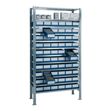 Steckregal H2000xB1000xT400mm Grundregal 12 Stahlböden 60 x L 400mm blau