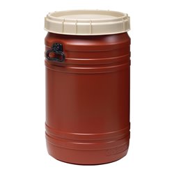 Weithalsfass 75l braun m.beigem Deckel m.2 Tragegriffen Einfüllöffnung-D.354mm