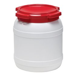 Weithalsfass 15,4l weiß m.rotem Deckel o.Tragegriffe Einfüllöffnung-D.204mm