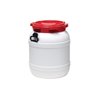 Weithalsfass weiß Deckel rot 55l D.410xH.518mm Einfüllöffnung-D.282mm